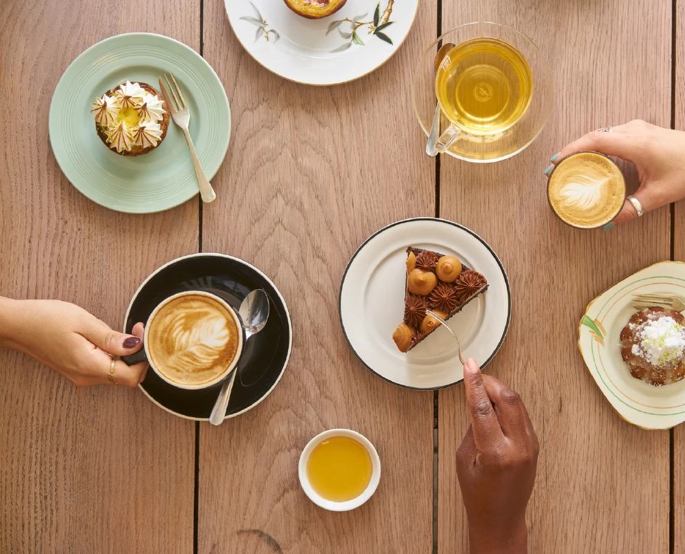 A table with various desserts